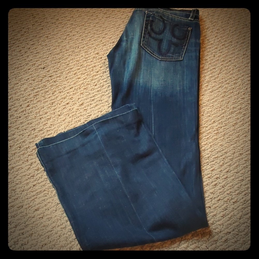 Dpd jeans by express wide leg medium blue faded 25